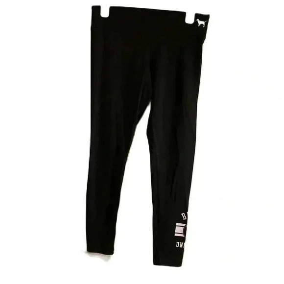 Rare Victoria Secret Pink "Butler" Navy Sweatshirt and Black Leggings Sz. M - Picture 5 of 8